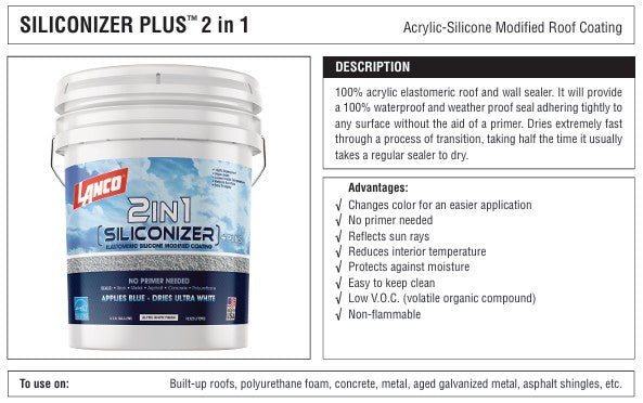 1 gallon Siliconizer 2 in 1 Dries White - LANCO (4/cs) - RC200-4