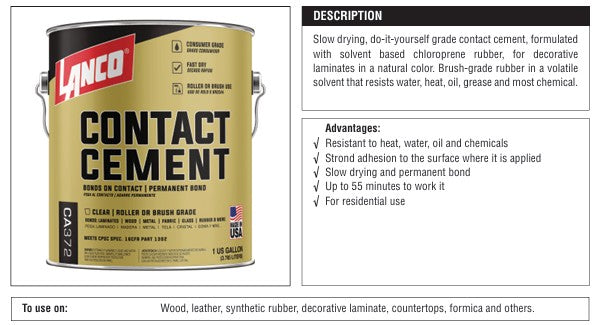 8oz Contact Cement High Solid - LANCO (12/cs)