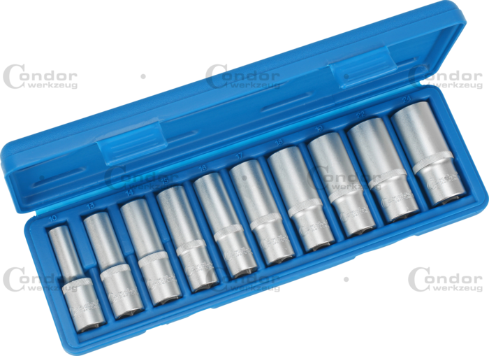 Socket Set Deep 7 pcs 1/2" 10-24mm  - CONDOR [ PRA 1009/12 ]