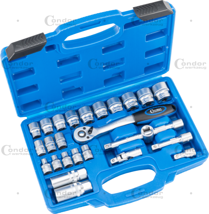 Socket Set 26 Pcs 3/8"  6-24mm PLASTIC Case CHROM VANADIUM CONDOR  - CONDOR [ PRA 1126 ]