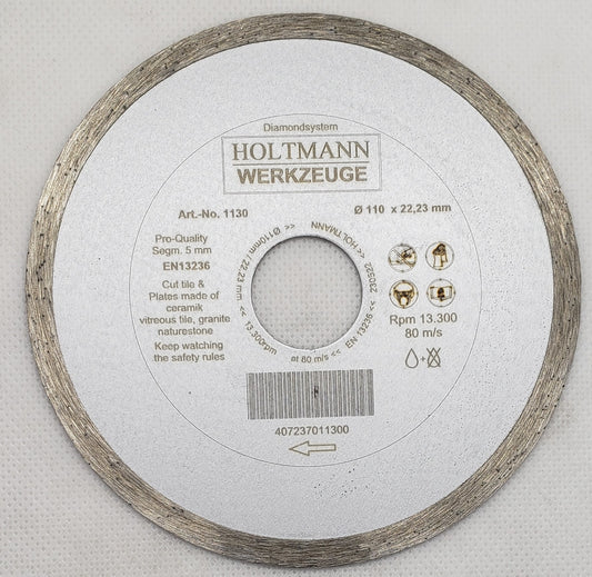 UNI LINE Diamond Blade ECONOMY for Tile, thin Granite, Ceramic, Clay-Tile cutting 110mm=4.1/2" TLS 60418 GERMAN - HOLTMANN [ HOL 1130 ]