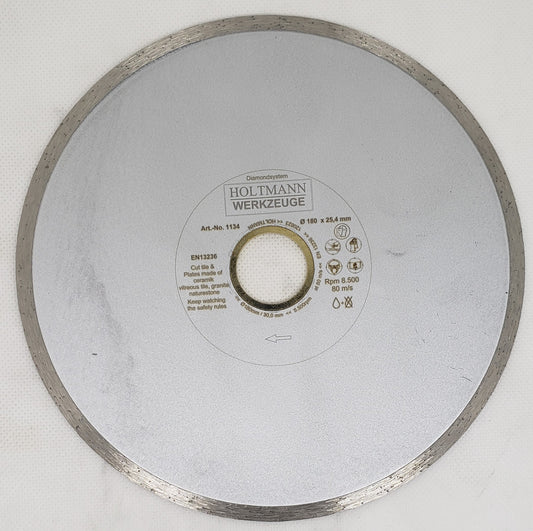 UNI LINE Diamond Blade ECONOMY for Tile, thin Granite, Ceramic, Clay-Tile cutting 180mm=7.1/4" GERMAN - HOLTMANN [ HOL 1134 ]