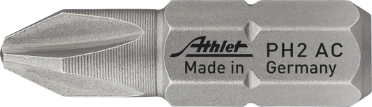 ATHLET Industrial Use Phillips Screwdriver Bit Size 2  25mm=1" long  -  [ ATH 1422 PH 2 x 25 ]