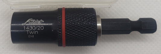 Magnetic Bit Holder "TWIN" for 1/4" hexagonal drive; Gr.37; 2kg adhesive force  -  [ ATH 1430/20 ]