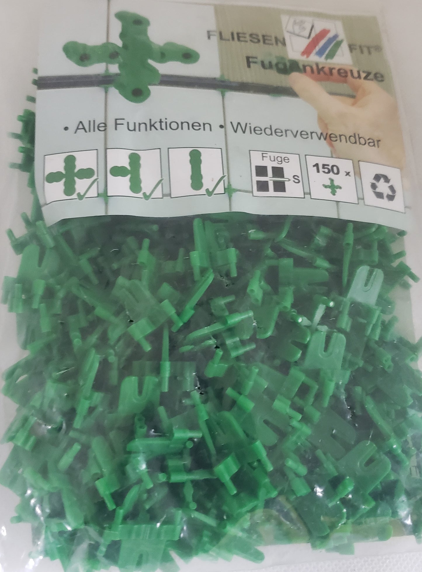 Multi Tile Spacer 3  in 1 (2+3mm=5/64"+1/8)   150pcs GREEN GERMAN - HOLTMANN [ HOL 1432 ]