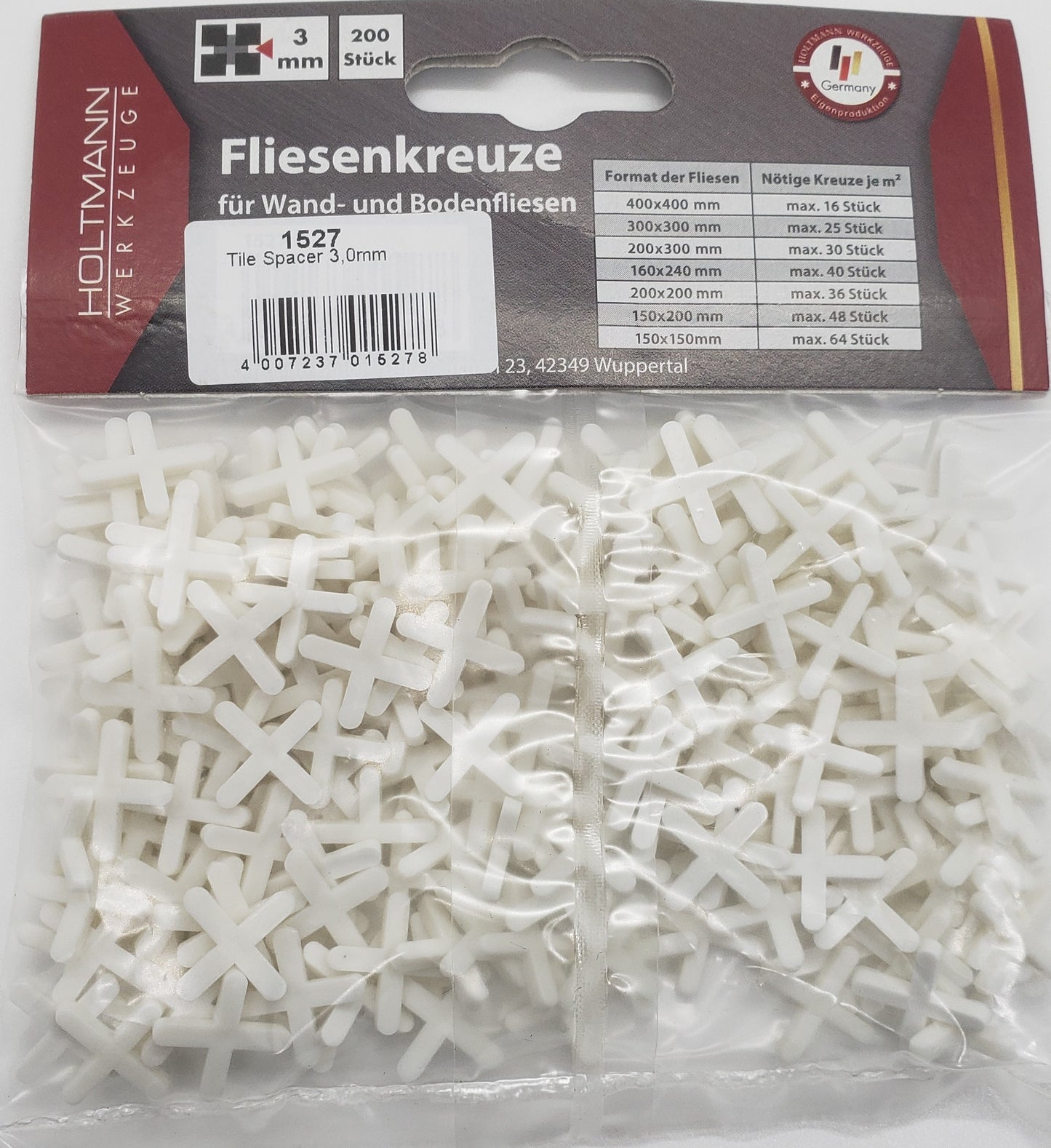 Tile Spacer 3.0mm=1/8   200pcs GERMAN - HOLTMANN [ HOL 1527 ]