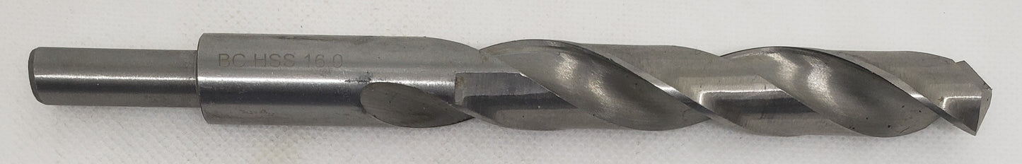 Drill Bit Reduced Shank 16mm=5/8" DIN 338  -  [ BOH DIN338 R 16 ]