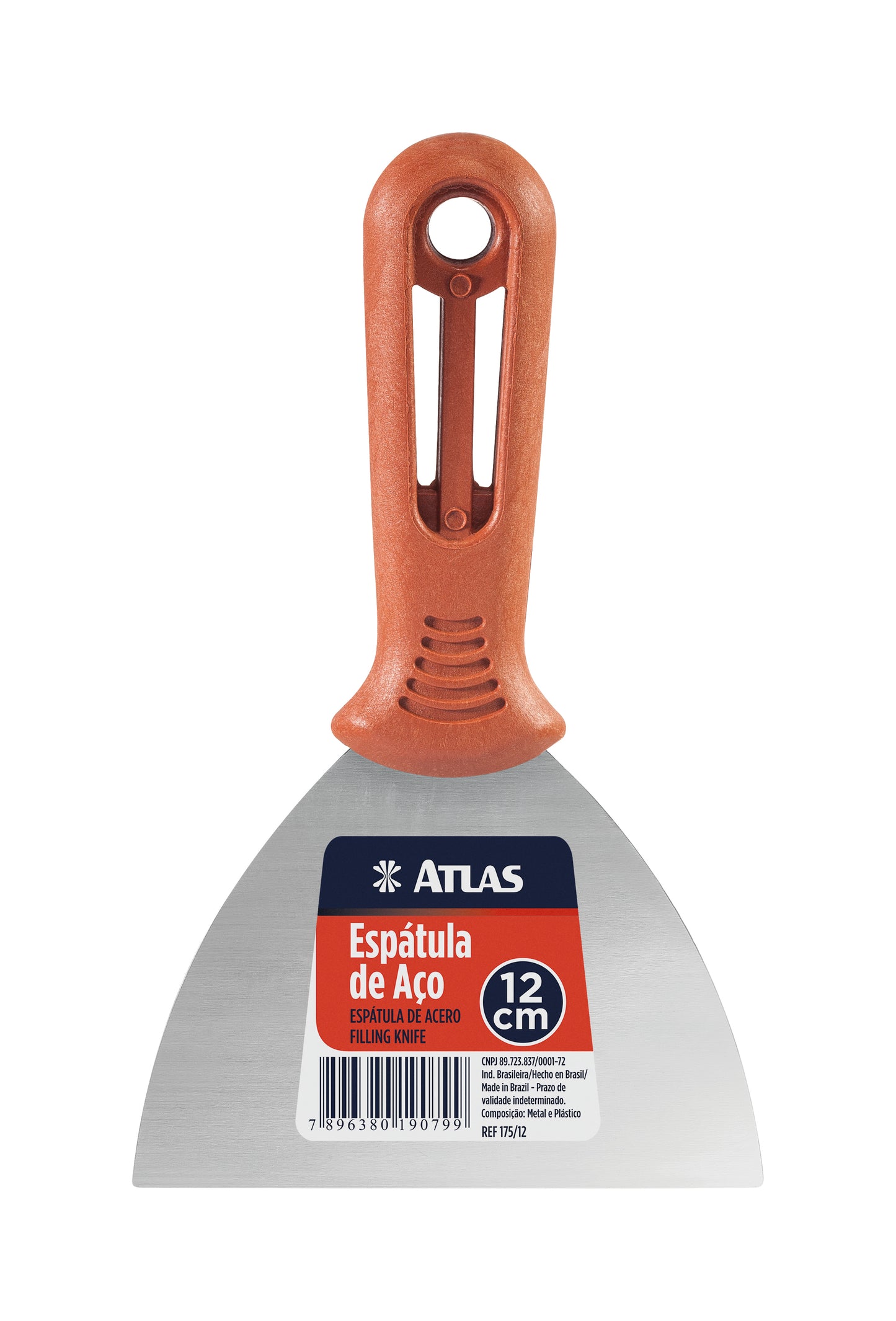 5" Carbon Steel Scraper. Flexible and resistant metal blades, treated against rust. Ergonomic and solid plastic handle, for comfort and durability - ATLAS [ ATL 175/12 ]