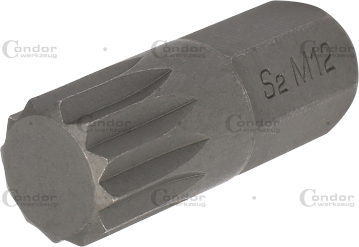 SPLINE BIT M12 x 10mm=25/64"; 30mm=1.3/16"  - CONDOR [ PRA 18011/12 ]