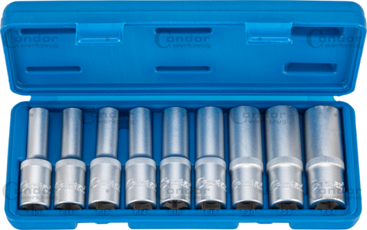 E-SOCKET SET 9 PCS 1/2" drive TX-STAR E10-24  - CONDOR [ pra 2106/9 ]