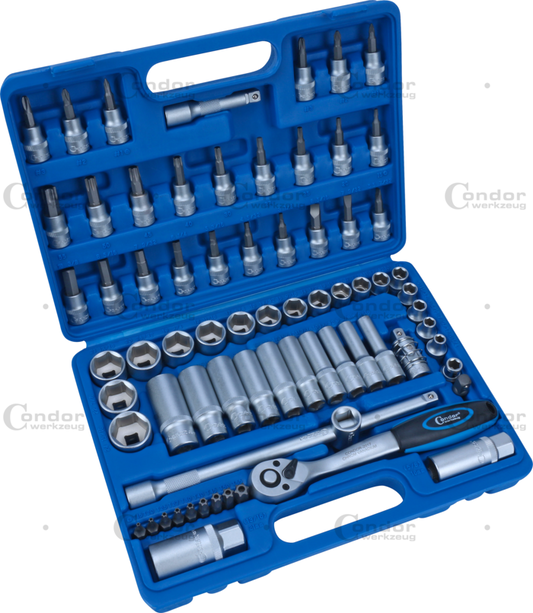 SOCKET Set in PLASTIC Case 71 pcs  3/8" DRIVE 6-20mm 6 point,  CHROM VANADIUM CONDOR  - CONDOR [ PRA 2171 ]