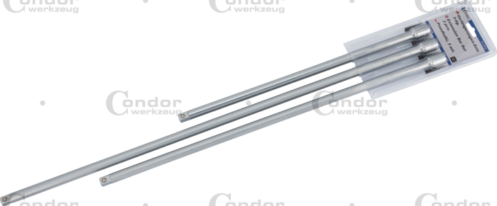 EXTENSION BAR SET; 3 PCS; 1/2" DRIVE; 450-700 MM = 17 23/32" TO 27 9/16"  - CONDOR [ PRA 21910 ]