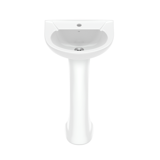 Celite Pedestal Basin (white); dimensions: basin top width - 18.5", wall depth - 15.2", height - 32", basin top height - 6.5", pedestal stand width - 7.3"  - CELITE [ CEL 10200700 ]