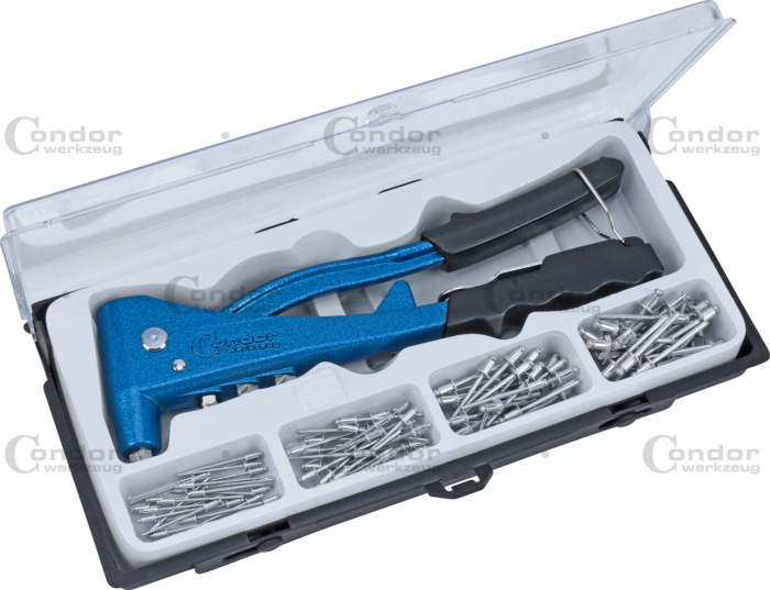 RIVETING PLIER SET WITH 100 RIVETS  - CONDOR [ PRA 236 ]