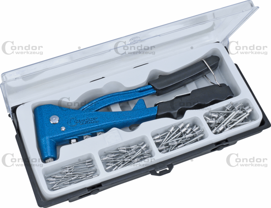 RIVETING PLIER SET WITH 100 RIVETS  - CONDOR [ PRA 236 ]