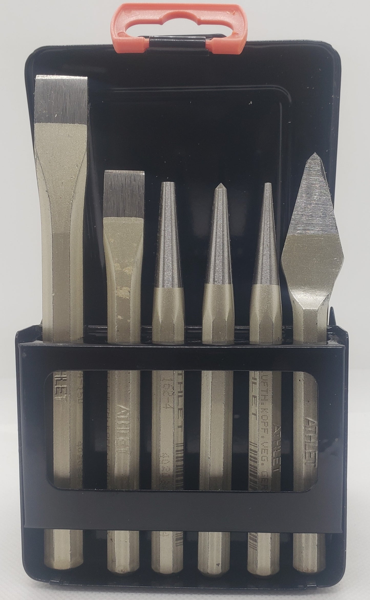 Set of Octoganal Chisel, Center Punch, Drift Punch, Pin Punch 6 Pcs Chrome-Vanadium-Airquenched-Steel DIN 7250 MADE IN GERMANY  -  [ ATH 2602 ]