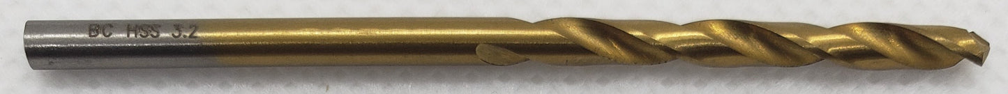 Titanium Coated HSS Drill Bits Split Point 3.2mm=1/8"  -  [ BOH Titan 03.2 ]