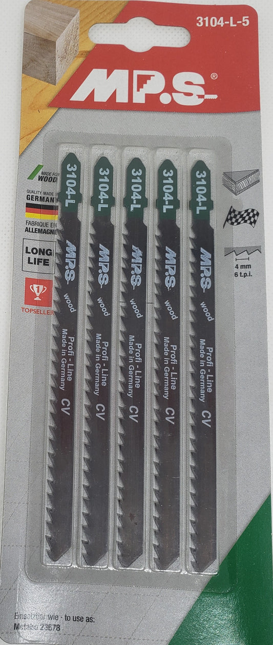 Jig Saw Blades for :BOSCH T344D Ideal for straight Parallel cuts in Hard & Soft Wood up to 110mm=4.3/8"  TLS67150  - [ MPS 3104-L 5 CV-CS ]