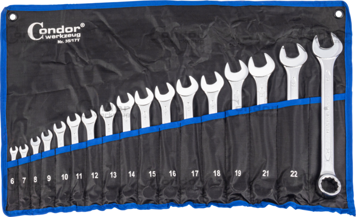 Combination Spanner Set, 17 pieces, 6-24 mm  - CONDOR [ PRA 35/17T ]