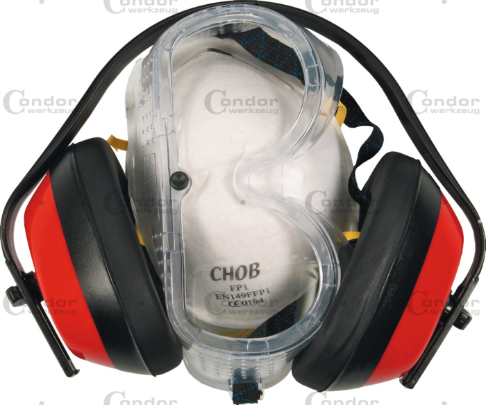 SAFETY SET : EAR MUFF + GOGGLES + DUST MASK  - CONDOR [ PRA 3705 ]