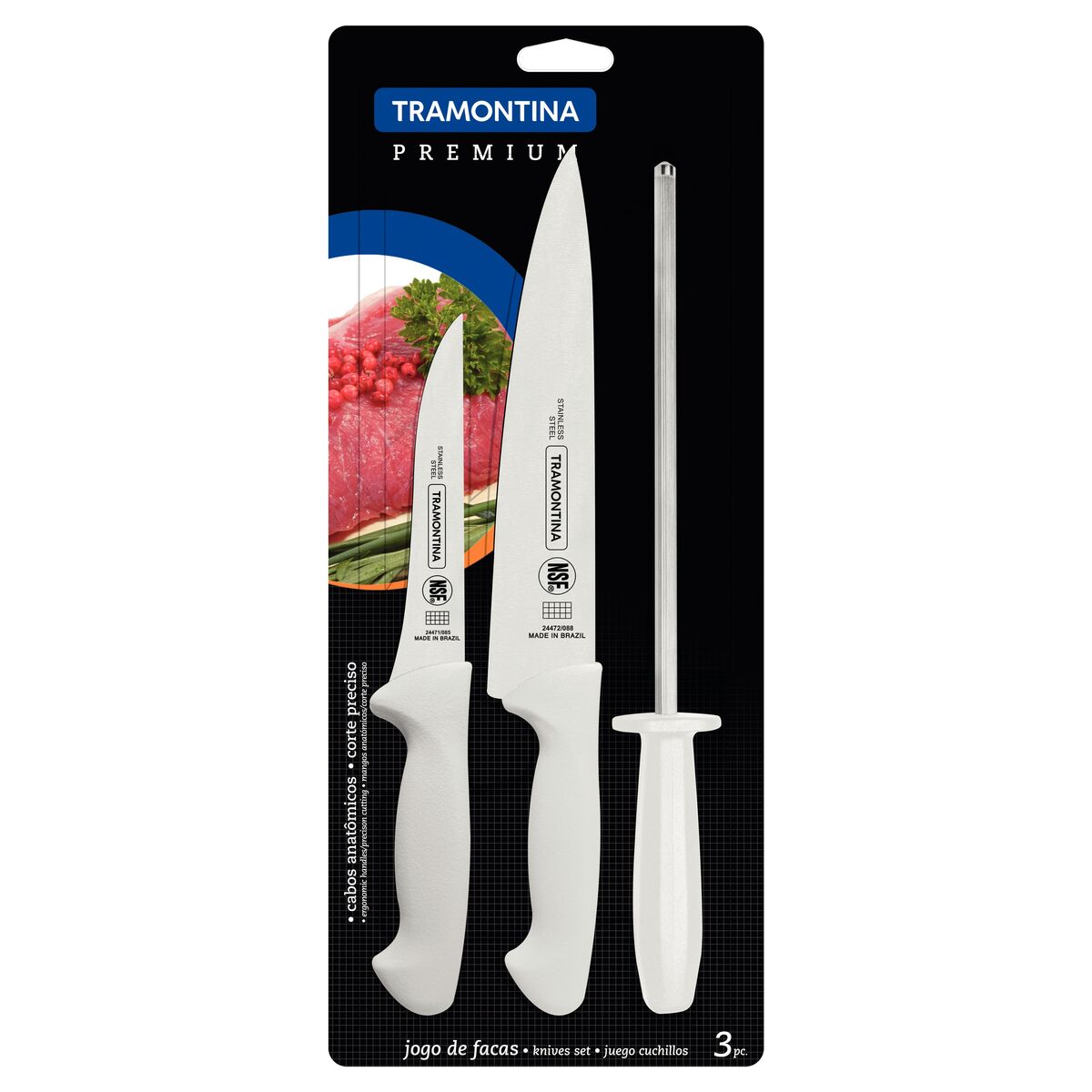 3-Piece Premium Knife Set (Tramontina) - [ XTM 24499/812 ]