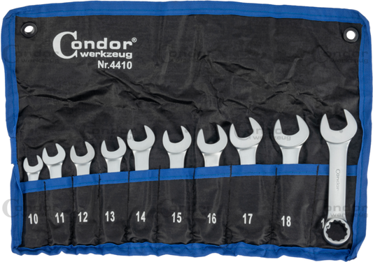 Combination Spanner Set 10 pcs - 10, 11, 12, 13, 14, 15, 16, 17, 18, 19 mm  - CONDOR [ PRA 4410 ]