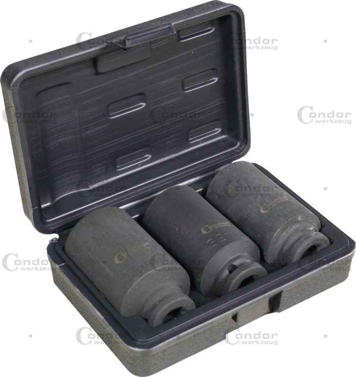 IMPACT Socket Set 3 Pcs 1/2" 30, 32, 36 mm Plastic Case CHROM-MOLYBDAEN VANADIUM CONDOR  - CONDOR [ PRA 4803 ]