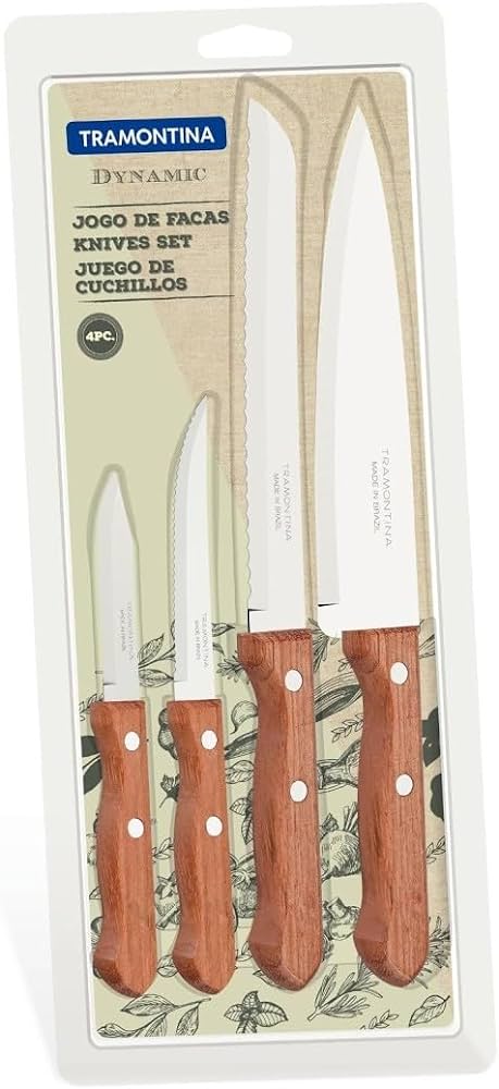 4-Piece Wooden Lightweight Knife Set (Tramontina) - [ XTM 22399/012 ]