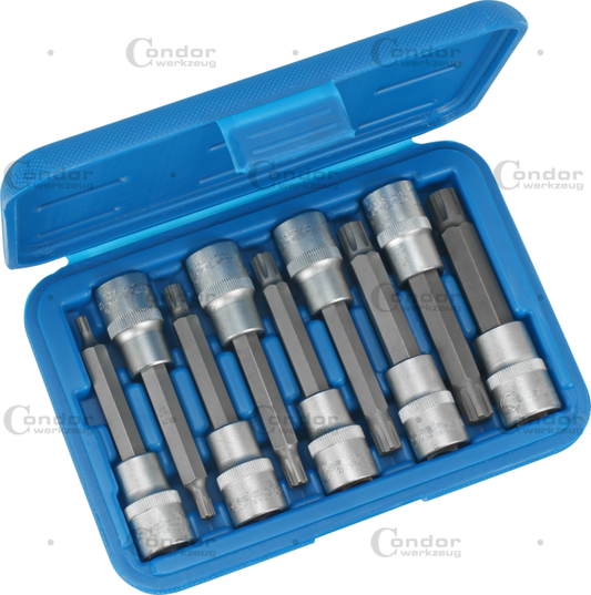 Socket Bit Set 9 PCS 1/2" drive 10mm long Ribe-PROFILE M5-M13  - CONDOR [ pra 5070 ]