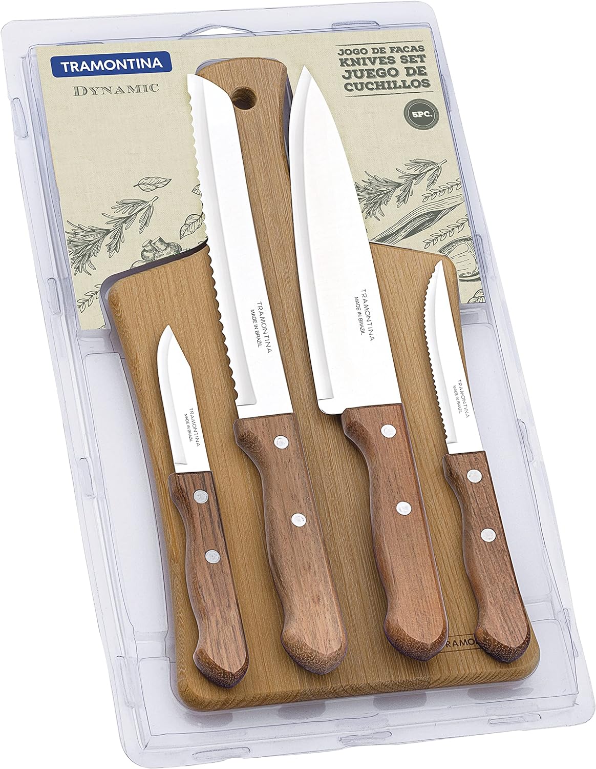 4-Piece Kitchen Knife Set + Chopping Board (Tramontina) - [ XTM 22399/018 ]