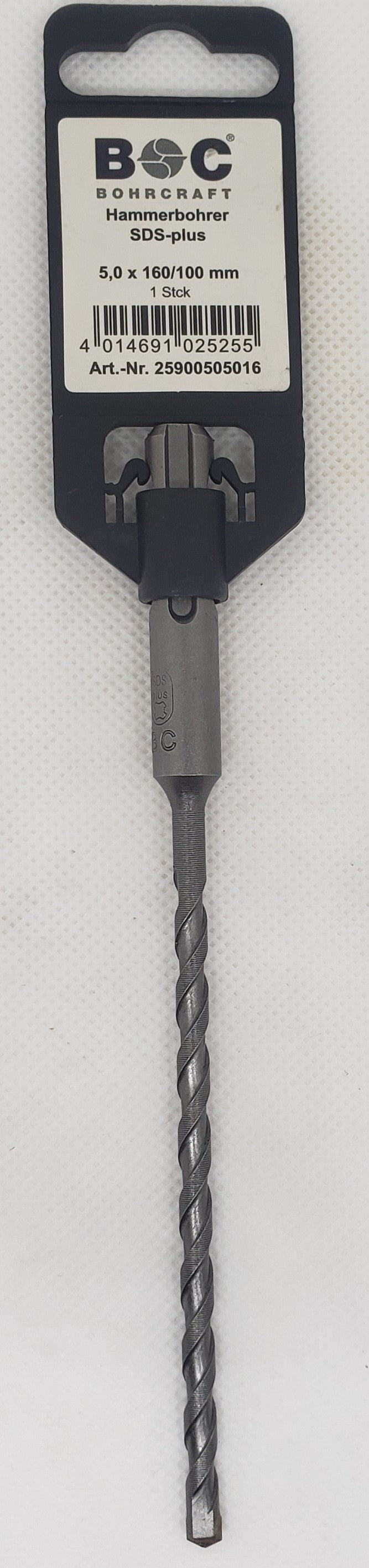 SDS + Shank Drill Bit 5x100x160mm=3/16"x4"x6.3/8"  -  [ BOH SDS 05.0/160 ]