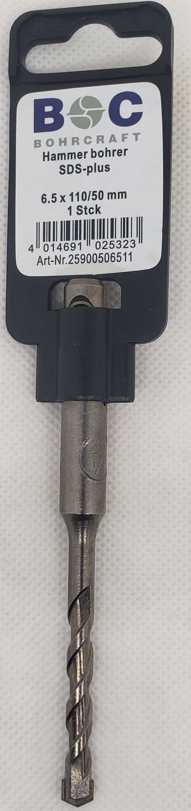 SDS + Shank Drill Bit 6.5x50x110mm=1/4"x2"x4.3/8"  -  [ BOH SDS 06.5/110 ]