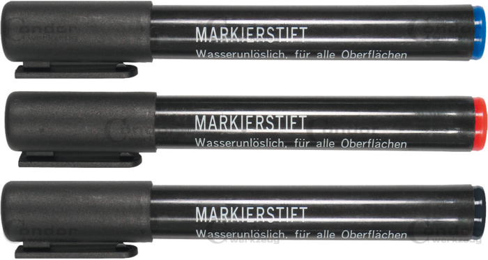 Marker Pens, 3 pcs., red / blue / black  - CONDOR [ Pra 699 ]