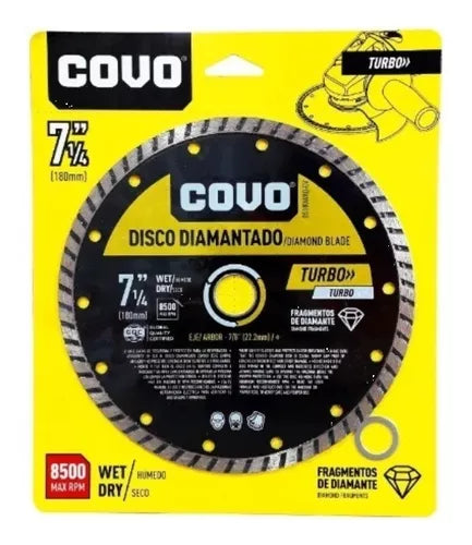 7-1/4" Diamond TURBO Cutting Disc - COVO  -  [ COV DS180WADCV ]