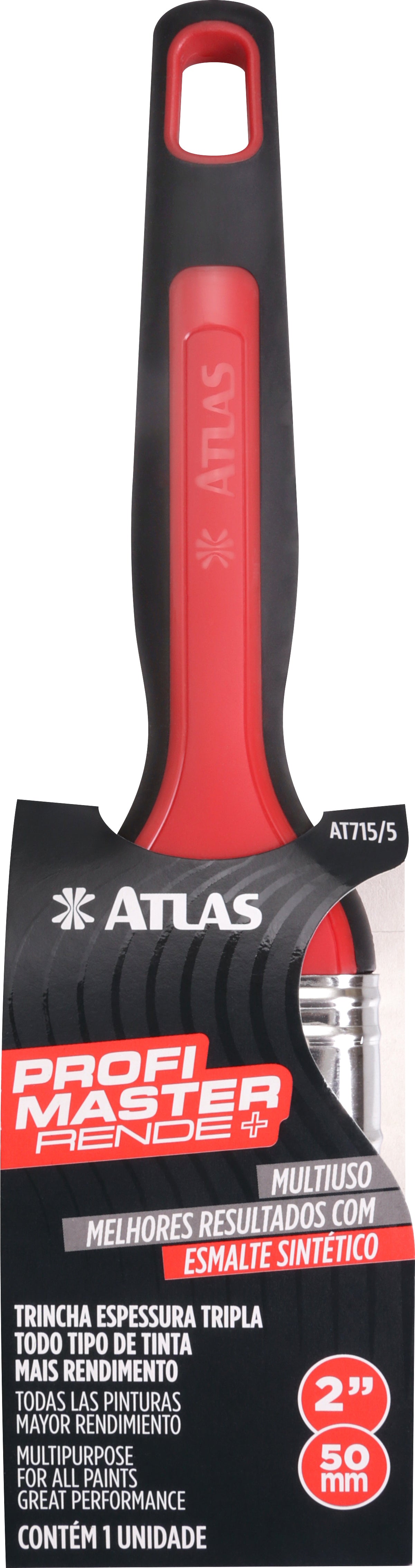 2" BROCHA PRO TRIPPLE THICK, high loading and distribuion capacity, all kinds of paint, excellent with oil based, conified head for precision cuts - ATLAS [ ATL AT715/5 ]