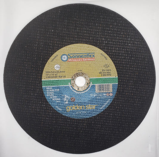 Cutting Disc 355x3.2x25.4mm=14"x1/8"x1" STAINLESS STEEL TLS72705 GERMAN - SONNENFLEX [ SON 72705 SilverStar ]