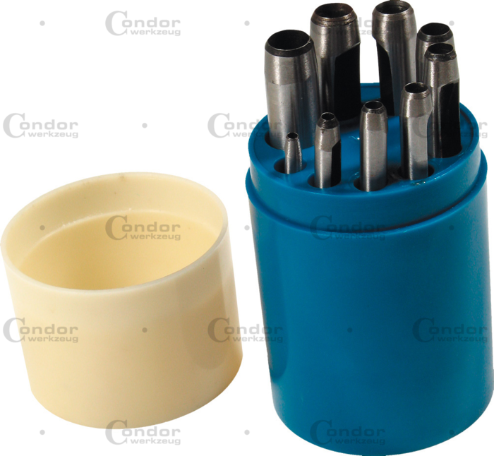 Hole Punch Set 9 Pcs 2.5-10mm=3/32"-3/8"  - CONDOR [ PRA 80 ]