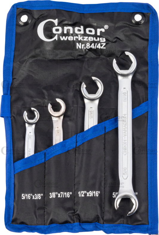 Flare Nut Spanner Set 4 pcs 5/16-11/16"  - CONDOR [ PRA 84/4Z ]