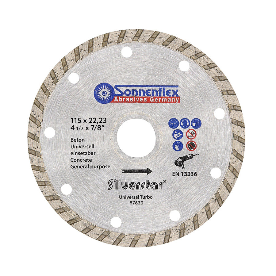 DIAMOND CUTTING BLADE TURBO 115mm=4.1/2" GERMAN - SONNENFLEX [ son 87630 ]