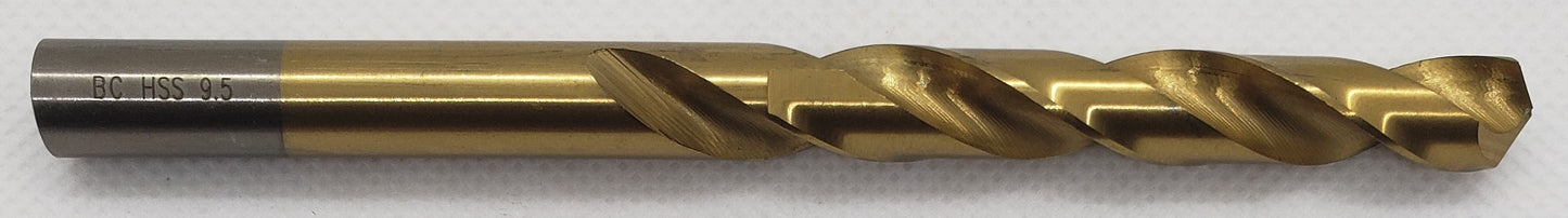 Titanium Coated HSS Drill Bits Split Point 9.5mm=3/8"  -  [ BOH Titan 09.5 ]