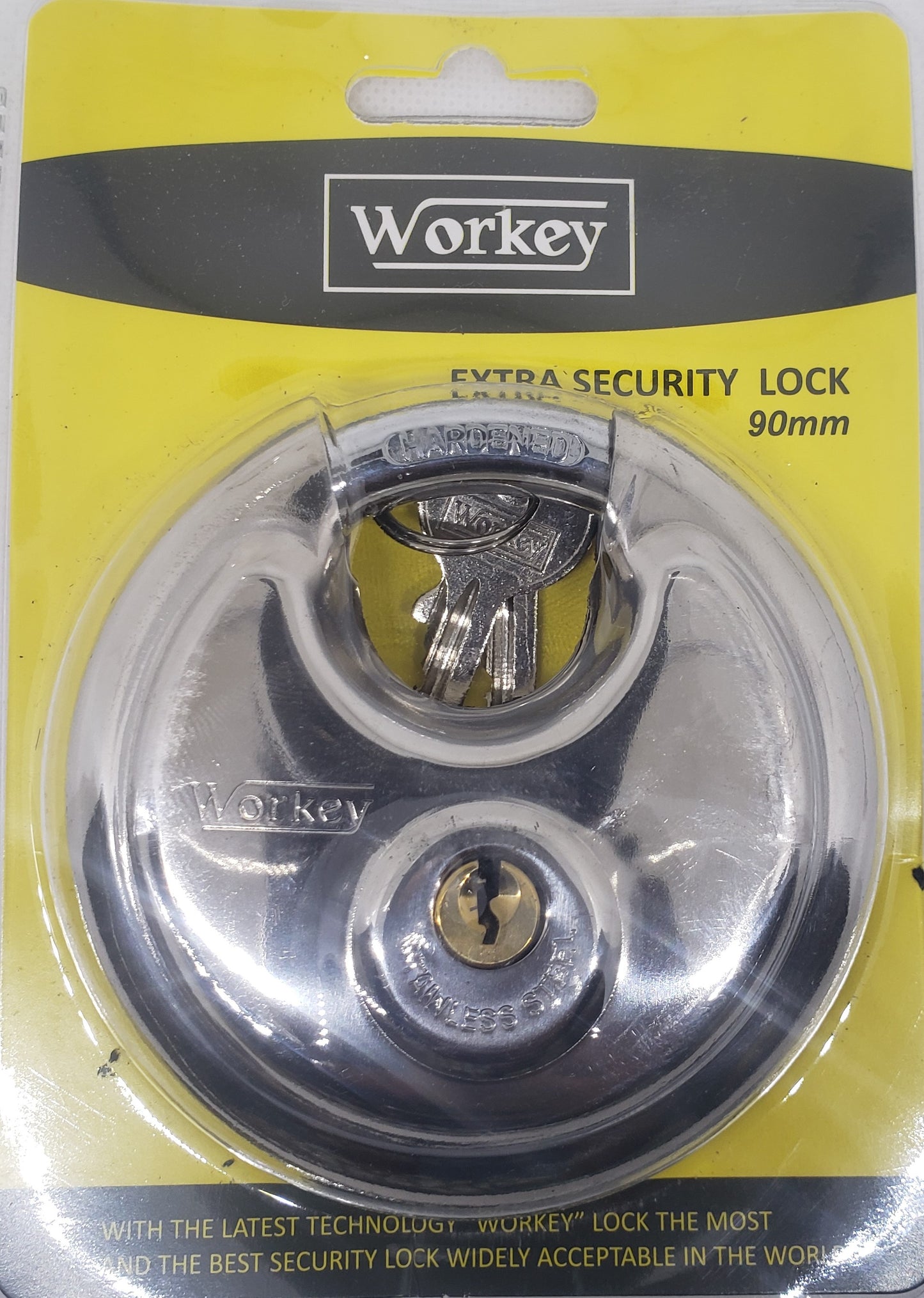 90mm Discus Padlock (Workey)  -  [ XWK PADLOCK DIS 90 ]