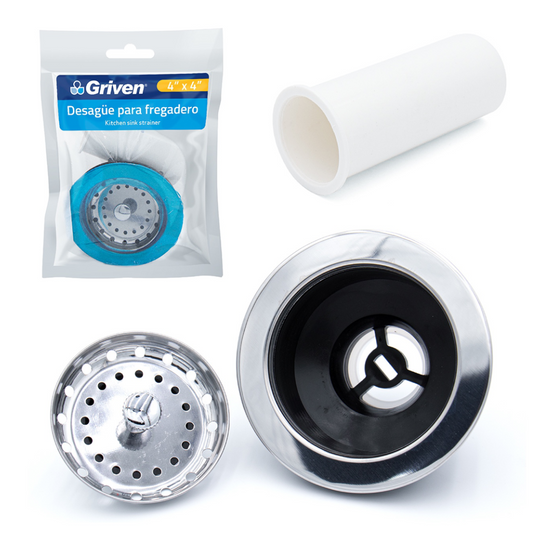 Sink Waste 4" w/ Tail Piece - GRIVEN [ GRI P10072S ]