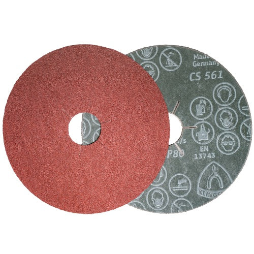 FIBER DISC 115MM=4.1/2" GRIT 100 TLS62457  KLI-10985  - KLINGSPOR [ KLI CS561 115 G100 ]