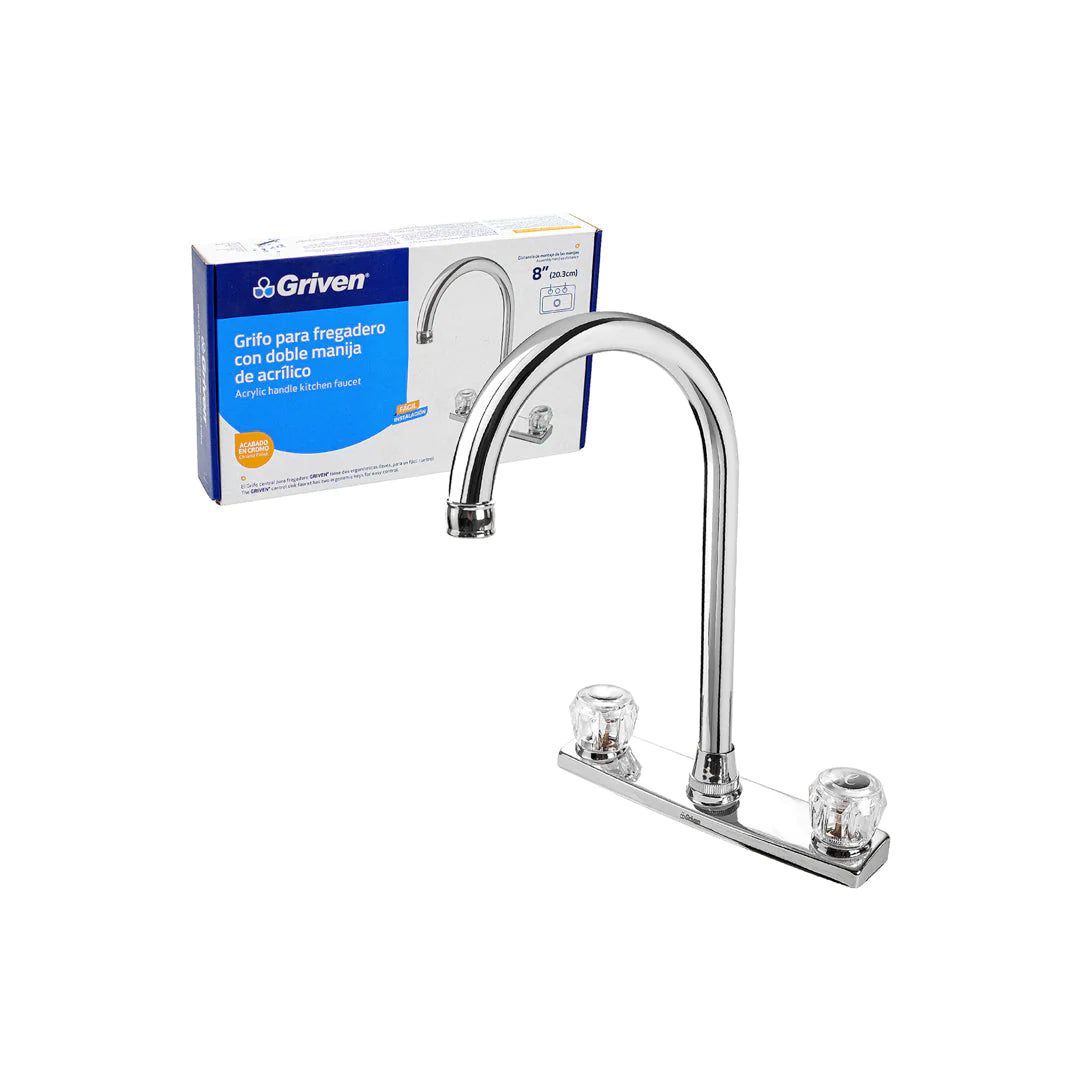 Kitchen Mixer/Faucet Acrylic Double-Handle- GRIVEN [ GRI A367GF1415B ]