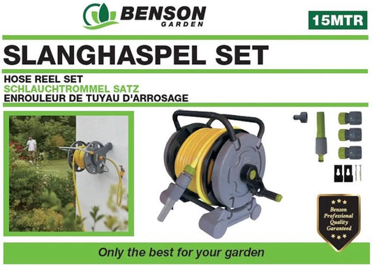 HOSE REEL SET 2 IN 1 INCL. 15M HOSE  - INTER-BEN [ INT 012589 ]