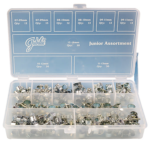 Junior Clip Dispenser with 165 Clips 9/32"-35/64"=7-14mm  -  [ JUB Junior Assortmen ]