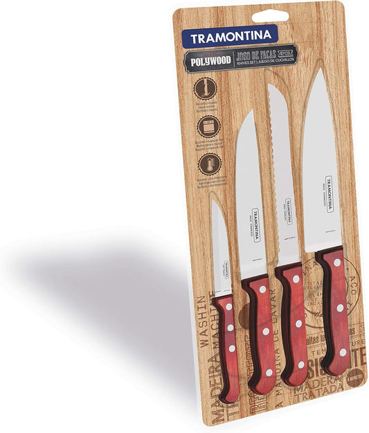 4-Piece Polywood Cutlery Knife Set (Tramontina) - [ XTM 21199/781 ]