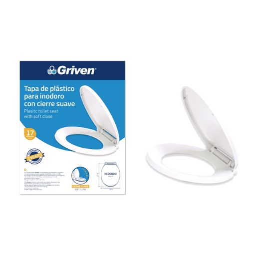 Toilet Seat + Cover Round Soft Close - GRIVEN [ GRI LPA007 ]