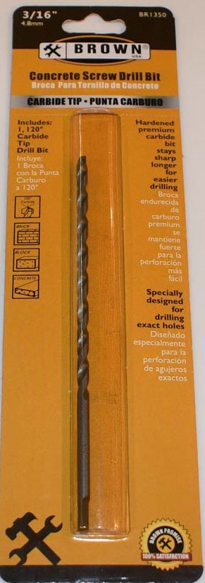 3/16 x 5 1/2 Concrete Bit (Brown)  -  [ XBR CONC BIT 316512 ]