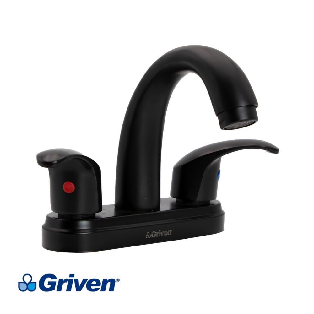 Basin Bathroom Mixer/Faucet Double-Lever BLACK, Leaver- Griven - [  GRI GVBF1 ]